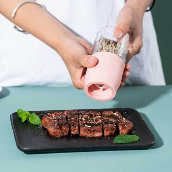 Pepparkvarn nymalet havssalt och manuell glaspeppar pulver (150ML kamelris),