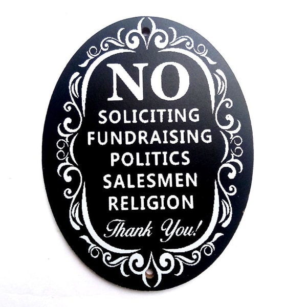 2 X No Soliciting Fundraising Sign Home Business Dørplate Wooden Craft Ornament