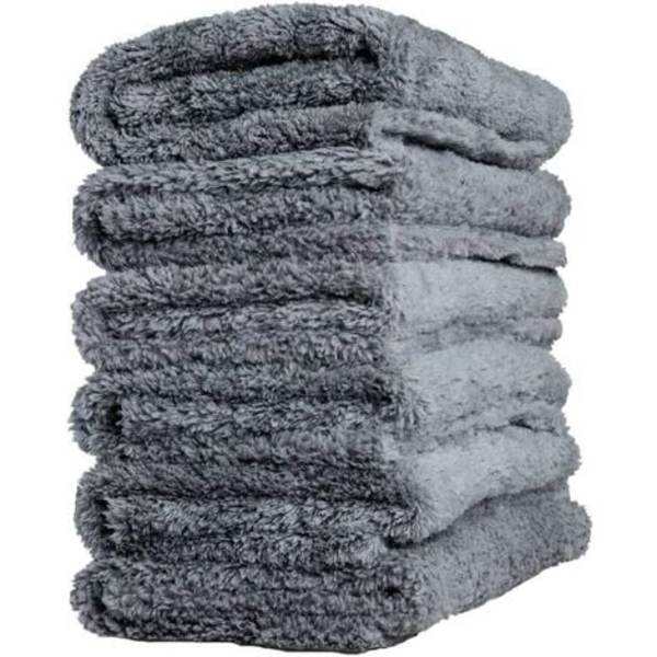 6-pack Edgeless Mikrofiberduk för Bilar, Snabbtorkande, Återanvändbar för Rengöring, Polering 450gsm 40x40cm (Grå)