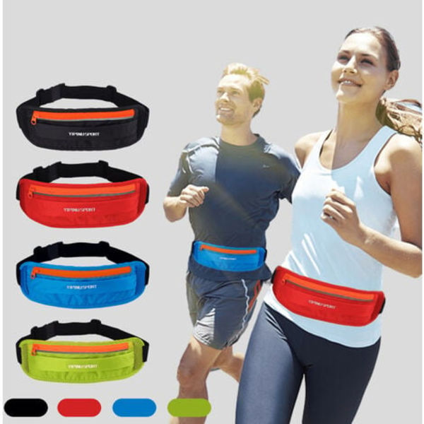 Lätt och justerbar midjeväska med elastiskt midjeband för iPhone, Samsung, perfekt för löpning, träning, unisex