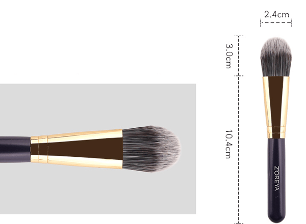 Sæt med 7 violette makeup-børster til begyndere,
