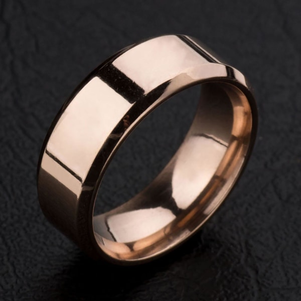 1 stk Ring Unisex Rustfritt Stål Speil Lett Finger Ring For Bryllup Black US 9