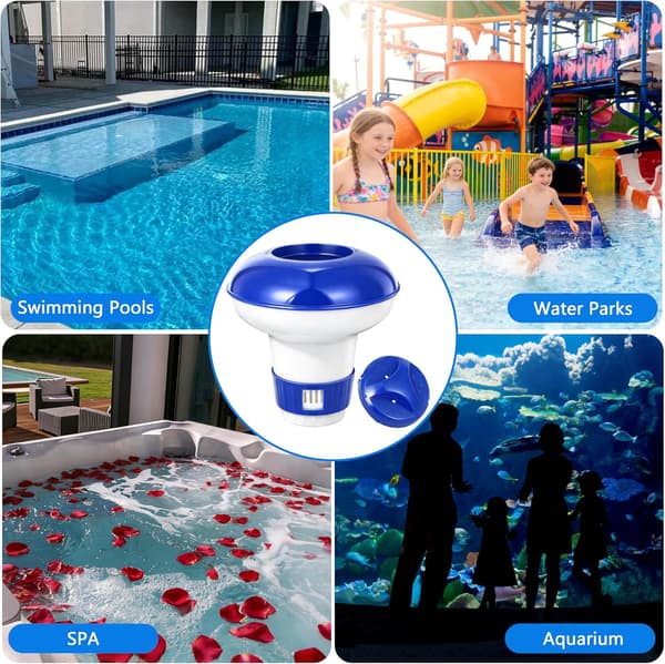 Poolklordispenser, flydende dispenser, klordispenser til swimmingpools, flydende dispenser, klordispenser til spabade