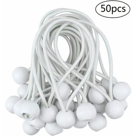 50 stk Elastiske Bold Bungee Snore, Tarp Spændebånd til Pavillon, Camping, Teltsnore, Gardin Forlængelsessele, 10cm