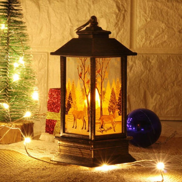 Julepynt Gammel Lampe Lys En Lys Nattelykt Julepynt Lysestake Lanterne Dekor En Størrelse, H