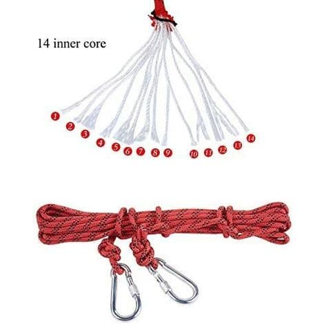 900 kg belastning polyester/nylon hjælpe reb til abseiling klatring til bjergbestigning redning 10m