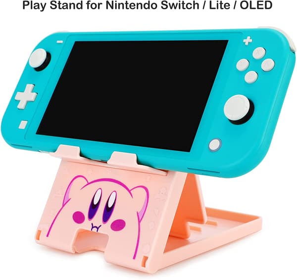 Söt Switch-Stativ för Nintendo, Rosa Kawaii Anime Switch Lite Stativ, Justerbart Vikbart Bärbart Kompakt Spelhållare