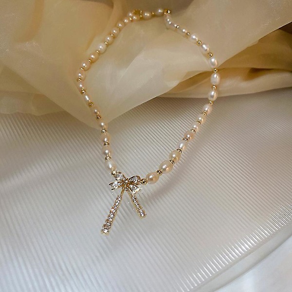 Halsband Pärla Fjäril Choker Flickors Mode Smycken Ac3115