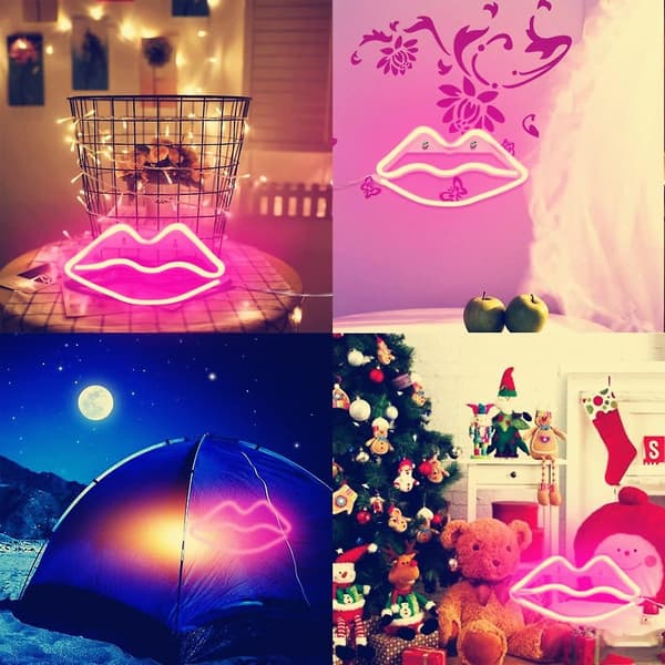 LED Neon Bogstav Læber (Pink),