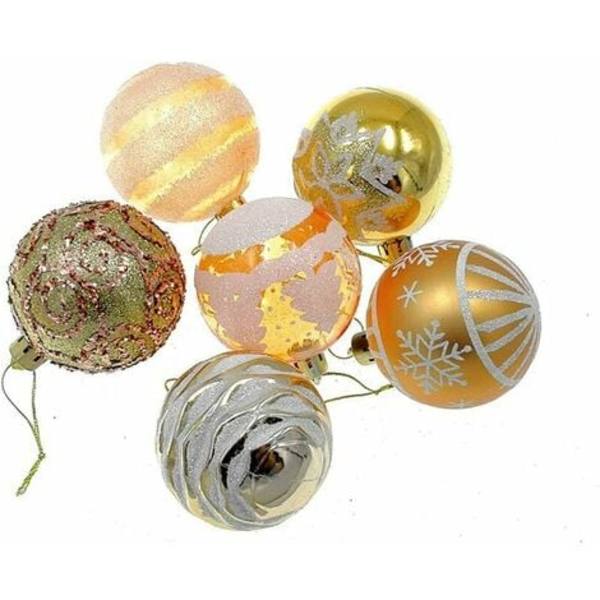 Julekule Baubles, 2,36\" Shatterproof Glitter Pulver Maleri Hengende Baubles Anheng for Juletre Dekorasjon