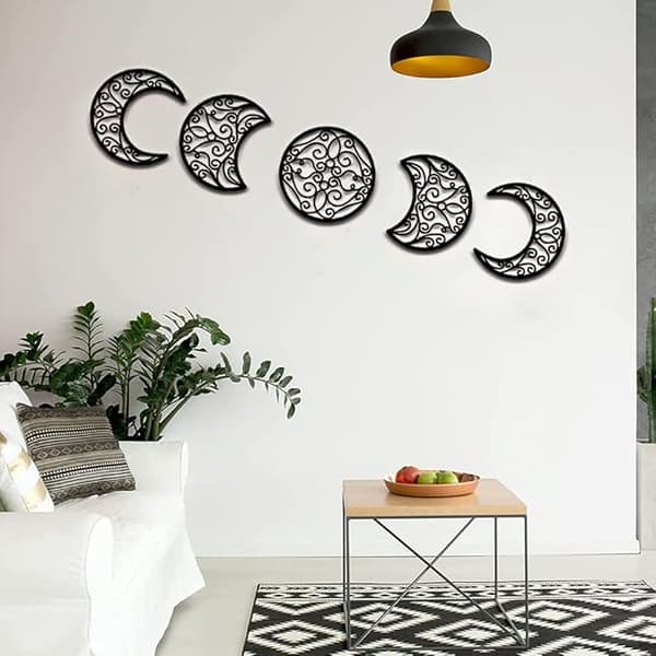 Sort, 20 cm i diameter, Soveværelsesdekoration 5 stykker, Soveværelse