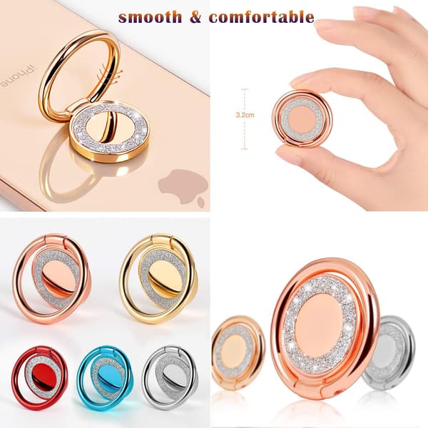 Rose Gull Mobiltelefon Ringholder Metall Glitter Universalstativ