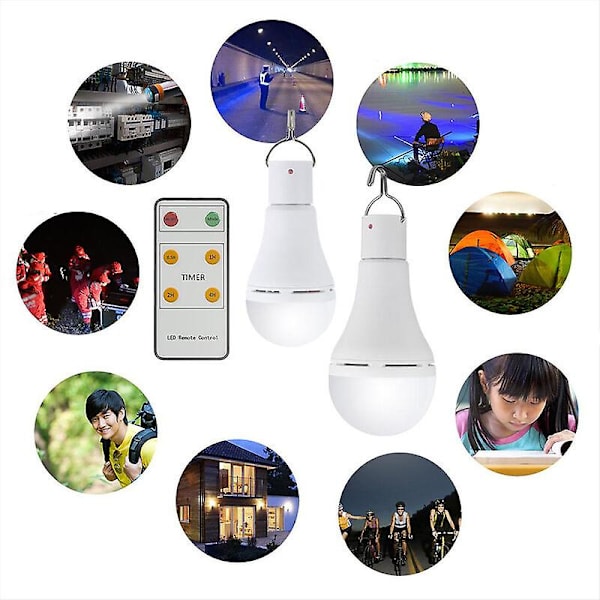 Solcellsdriven LED-lampa - Bärbar USB-laddningsbar lykta lampa strålkastare inomhus kontor kök läsning med solpanel för utomhus vandring camping tält fiske