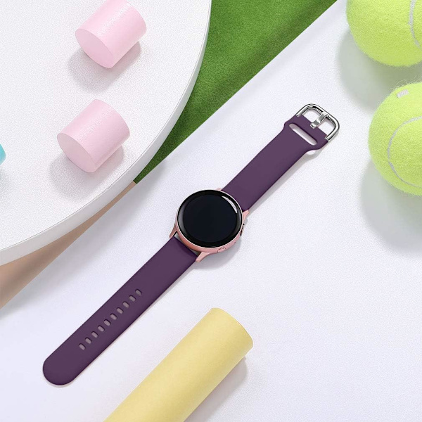 Rem kompatibel med Samsung Galaxy Watch Active / Active2 40mm / 44mm, 20mm bløde silikone erstatningsremme kompatibel med Samsung Galaxy Watch 42