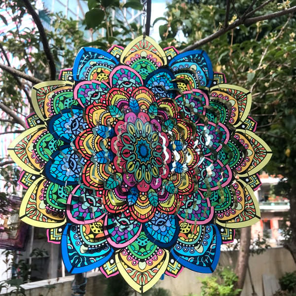 1 stk. 30*44cm 3D farverig vinddrevet mandala foldbar