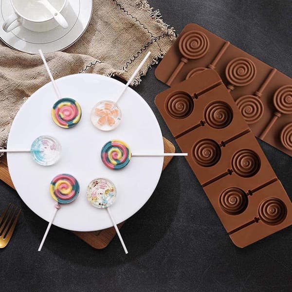 2 Stykker Lollipop Lagingsform Rund Godteriform Silikon Lollipop