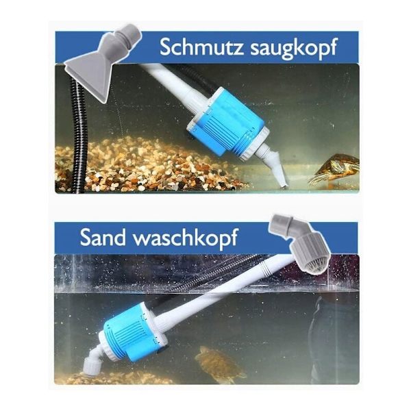 Elektrisk Akvarierensare, Akvarium Dammsugare med Alg/Smutsrengöringsfunktion, Vattenbytespump, Vatten