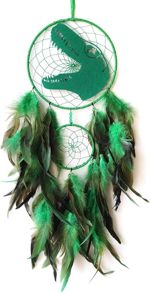 1 grønn dinosaur drømmefanger, guttedrømmekatcher