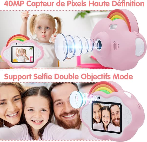 Barnkamera, 2,4 tums barnkamera, 40MP/1080P digitalkamera