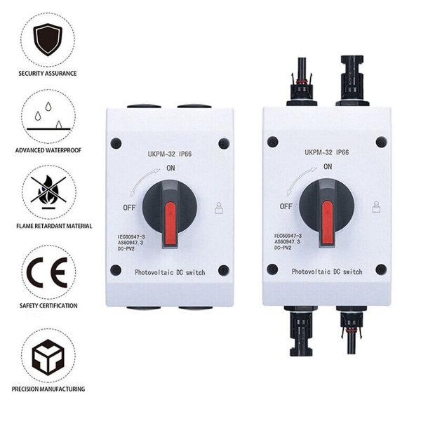 Solar PV Afbryderskifte DC Afbryder Afbryder 32A 1200V 4-polet Brønd UKPM-32A-T-IP66