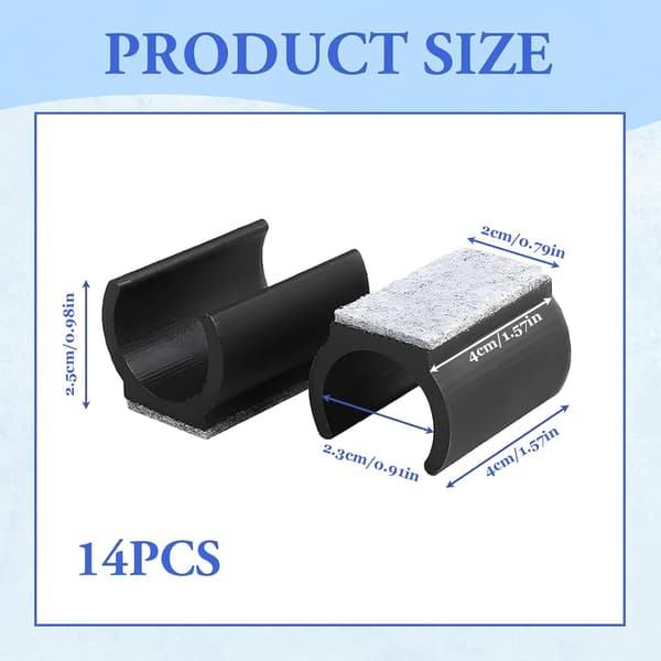 14 stk. glideputer, U-formede stolputer, 25 mm diameter, sklisikre plaststolputer med filt
