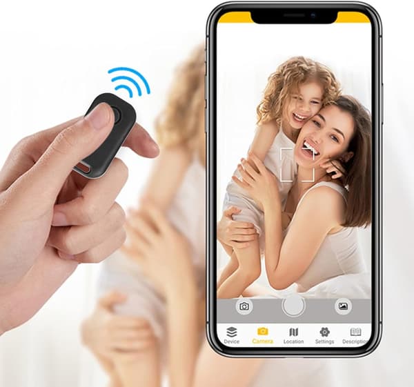 Bluetooth Tracker, Nøglefinder og Genstandssporing til Nøgler, Tovejsalarm, til iOS- og Android-telefoner (Sort)