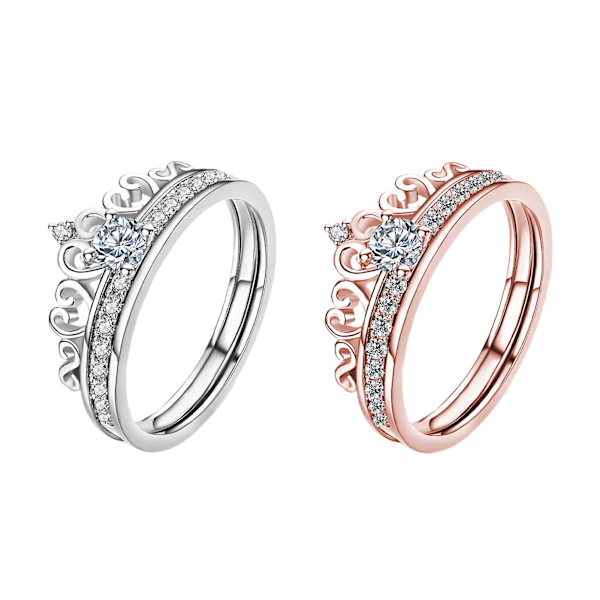 Legering Ring Solid Avtakbar Krone Avtakbar Krone Dame Ring For Bryllup Platinum US 8