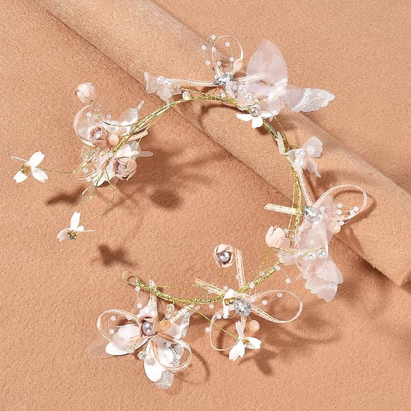 Blommig Bröllopsdiadem med Stiftöglor Bekvämt att Bära Elegant Stil Långvarig för Bröllop Blue