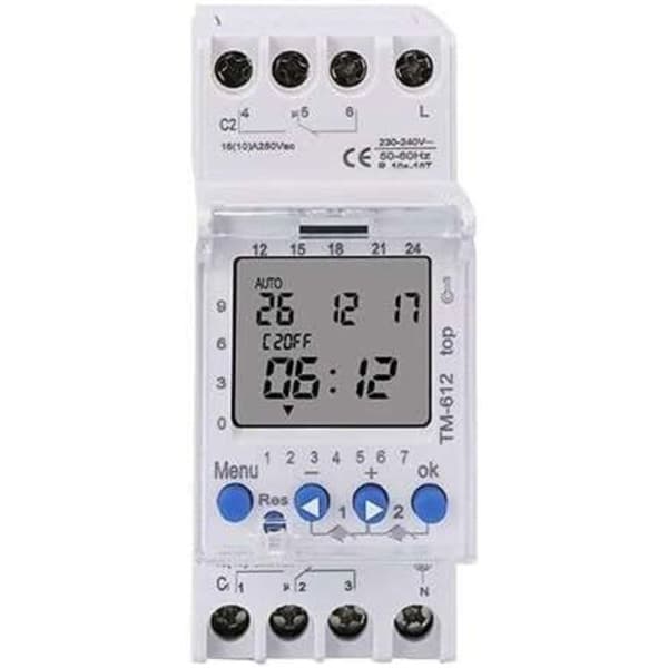 AHC822 Tokanals Timer, 220V Modulær Klokke, 7 Dager, 24 Timer, Programmerbar Bassengtimer, Elektronisk LCD Digital Bryter, Digital Klokke