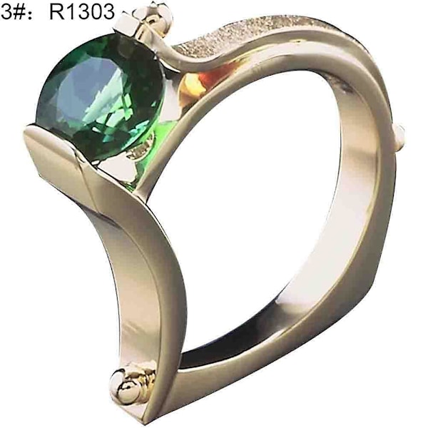 Mode Kvinnor Kubisk Zirkonia Inlagd Geometrisk Finger Ring Fest Smycken Present 1 US 8