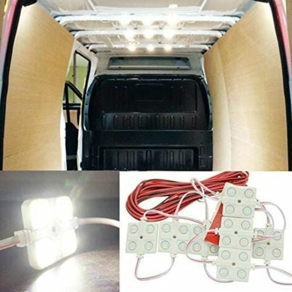 Maso Ultra Bright 40 LED Inredningsbelysningsset för Bil, Lastbil, Husbil, Husvagn, Taklampa (DC 12V, Vit (40LED)