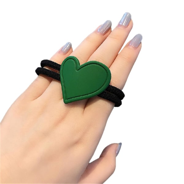 Hårband med hästsvans, Grön Hårring Elastisk Wrap Hårrep Hårtillbehör Elastic Rubber Band Advanced Green Love