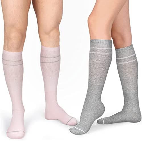 6 par sports elastiske kompressionsstrømper mid-calf strømper