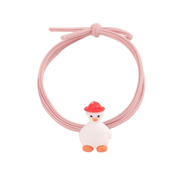 Sød And Lille Gummibånd Sød Håndleds Par Armbånd Stil Dobbelt Brug Kvinde Hårspænde Blød Og Red