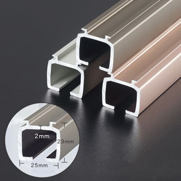 Tjock gardinstång, ljuddämpande aluminiumlegering, dubbelspårs gardinstång (elfenbensvit)