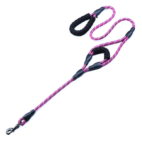 Dog Leash Traffic Padded Two Handles, Reflective Threads For Control Safety Training For Dogs
