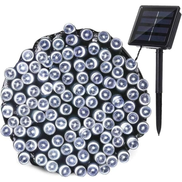 Vitt ljus 200 lampor 22 meter infraröd fjärrkontroll LED solfjärrkontroll ljusslinga utomhus små lampor, för