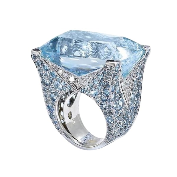 Glittrande kvinnor Cubic Zirconia Ring Brud Bröllop Förlovningsfest Smycken Present US 7