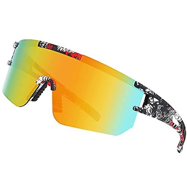 Urheilulasit Miehille Ja Naisille, UV400 Polarisoivat Aurinkolasit, Pyöräily, Ajaminen, Tuulenpitävät Yellow Lens Color Frame