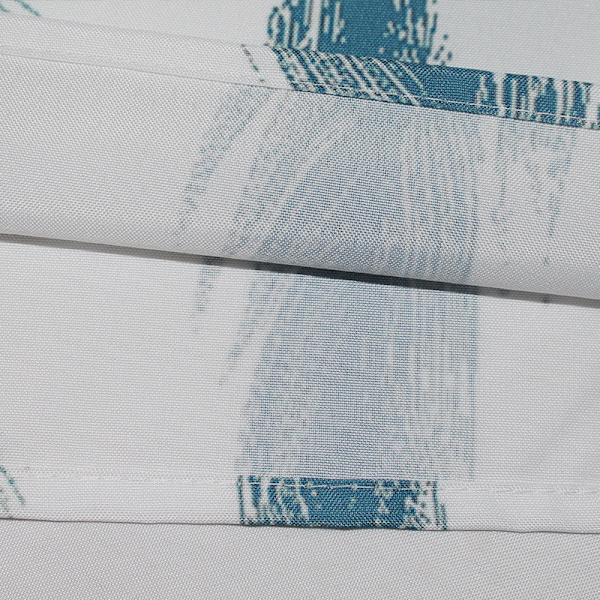 Blå Plume Fjederprint Bruseforhæng (132g) 150B*180H CM