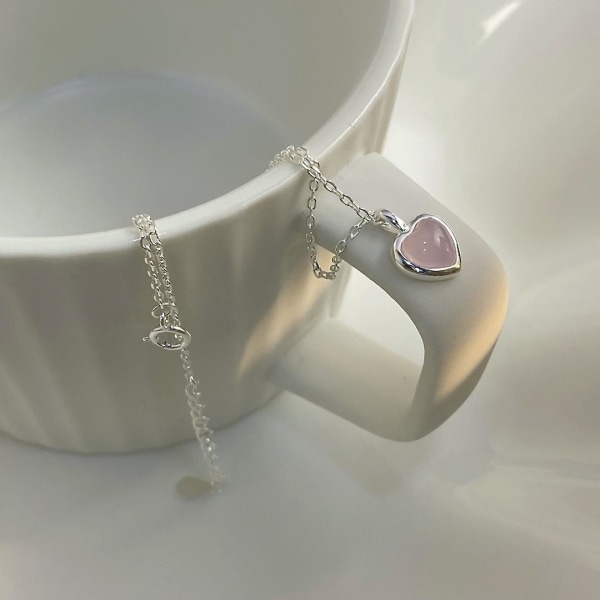 Halsband hjärta Stud Choker Modesmycken Ac5364 pink