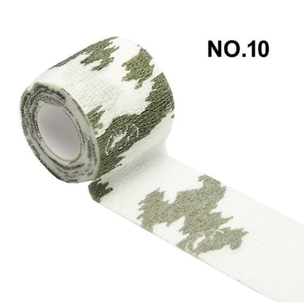 Udendørs camouflage bandage (nr. 10 - 5 cm * 4,5 m snefnug camouflage 10 stk),