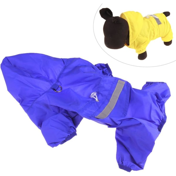 Pet Dog Adjustable Overall Waterproof Jacket with Safe Reflective Stripes S (Blue)