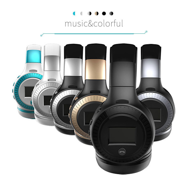 Trådlöst Bluetooth-headset för huvudet, spelheadset för dator, mobiltelefon (vit och blå)