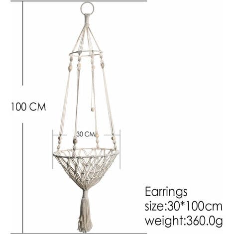 Macrame-hängmatta för katter i trä och vävd bomullsrep för upphängning Triomphe (30*100cm)