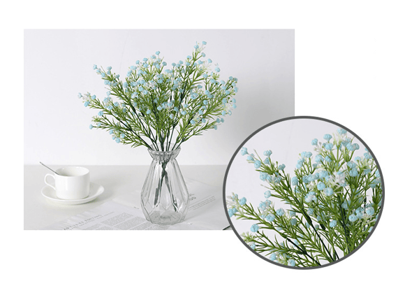 3 stk. cyan dekorativ blomstersimulering blomst,
