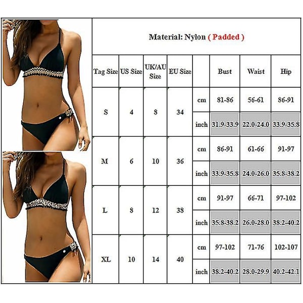 Padded Push Up Bikini Set för Kvinnor - Baddräkt för Strand & Simning Colourful L