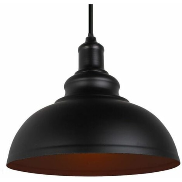 Hängande lampa Industriell Antik Metall Hängande Taklampa Takkronalamp Skärm - (Svart, 29cm)