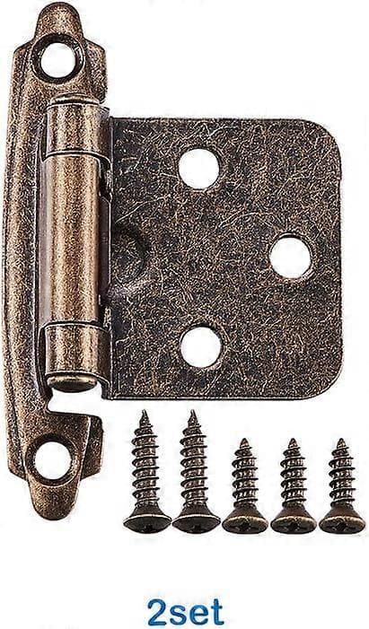 Par skabshængsler med skruer, selvlukkende, dekorative, frontmontering til variable køkkenvægsskabsdøre (antik bronze)