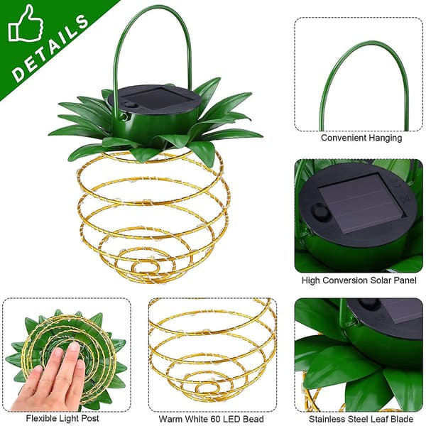 Smijern Ananas Solcellelamper (To pakker med 60 lys)